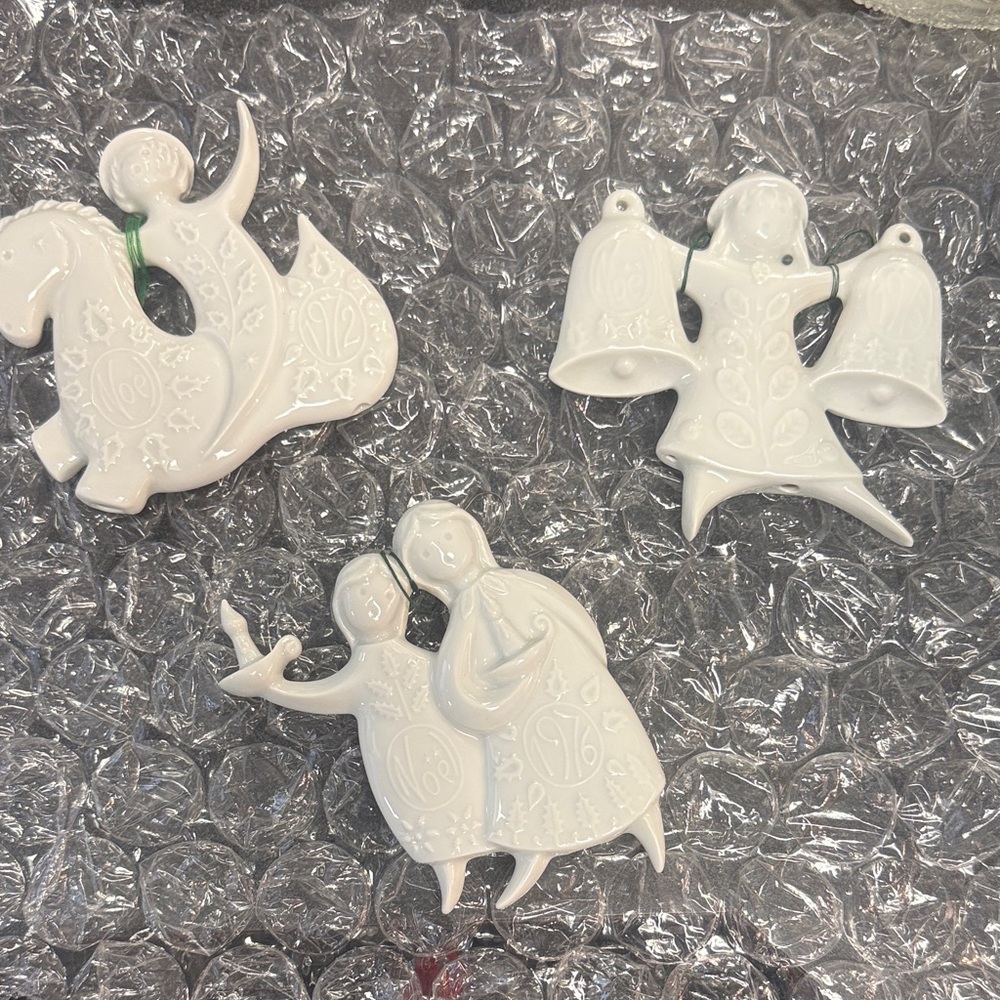Haviland France White Ceramic Collectable Christmas Ornaments